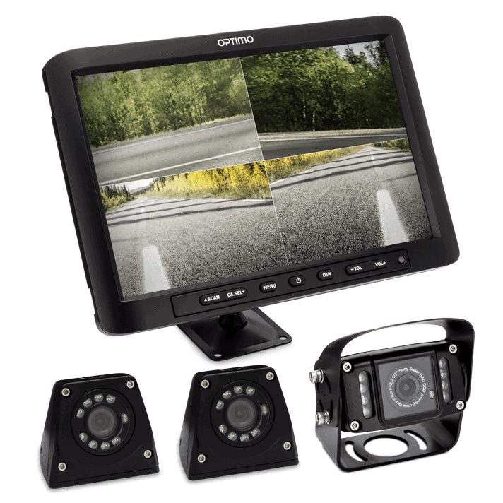 Quadsplit Waterproof Monitor Extreme Ip69 Blind Spot Camera Optimo Electronics 